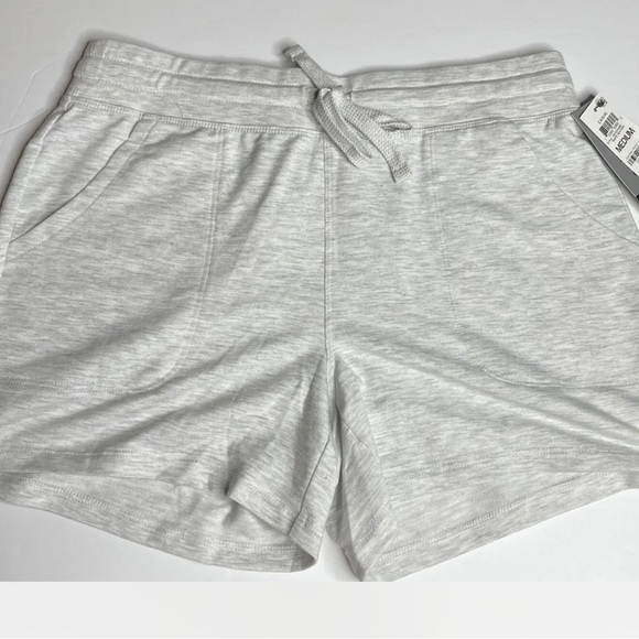 IDEOLOGY Women Pull-On Mid-Rise Drawstring Lounge Shorts-White Heather-NWT - Picture 2 of 5